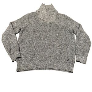 Men’s Nautica Cowl Neck Sweater Size Large Cotton Gray